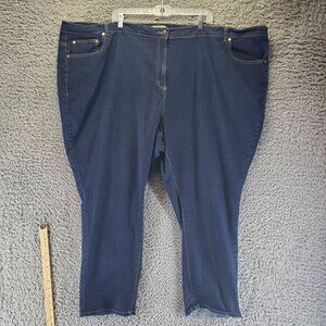 Woman Within Jeans Womens 36W Blue Stretch Denim Classic Fit Straight